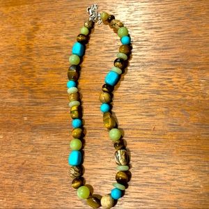 Multicolored stone necklace